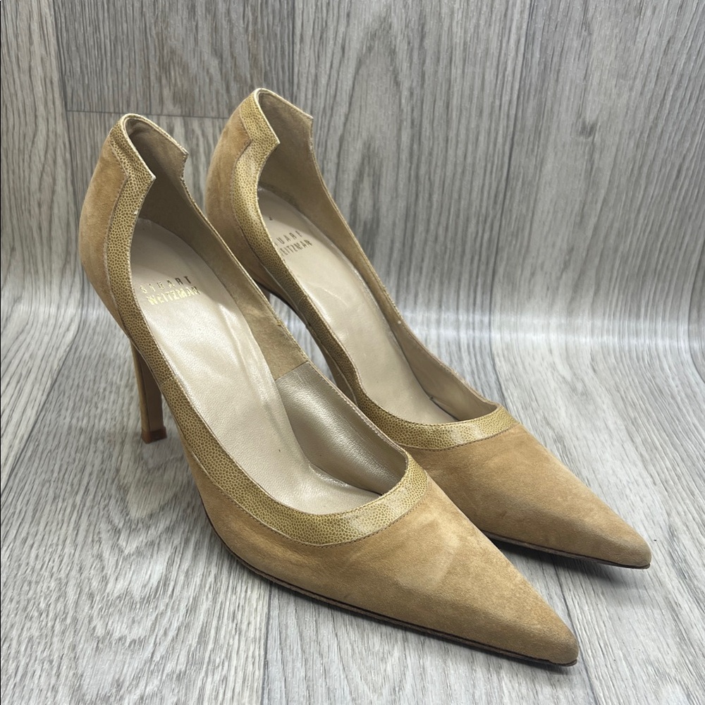 Stuart Weitzman Tan Suede Heels